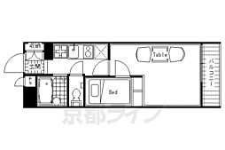レオパレス西ノ京円町 1Kの間取図画像