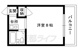 アベニュー上賀茂 1Kの間取図画像