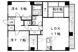御所南レジデンシャル 3LDKの間取図画像