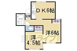 ヴィラコート川端 2DKの間取図画像