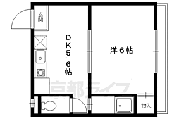 シェモア百万遍 1DKの間取図画像