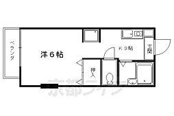 ハナブサ 1Kの間取図画像