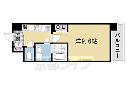 インベスト京都堀川 1Kの間取図画像