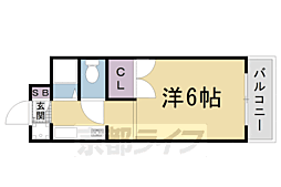 パラドール円町 1Kの間取図画像