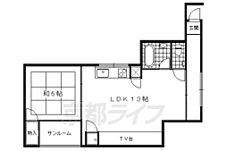 アドバンス神樂岡 1LDKの間取図画像
