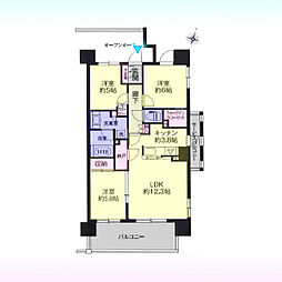 プラウド宮原ガーデニア 3LDKの間取図画像