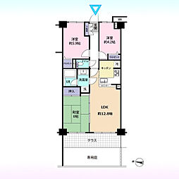 コスモ大宮ラフィーユ 3LDKの間取図画像