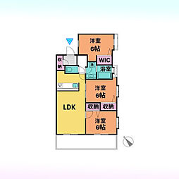 コンフォート籠原駅前ソレイユ 3LDKの間取図画像