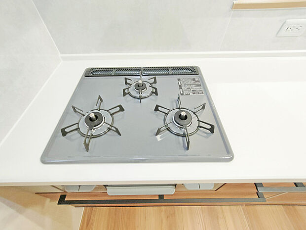 3つの熱源で、お料理も捗りそうなガスコンロ。