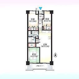 グランドシティ大宮NORTHTOWER 3LDKの間取図画像