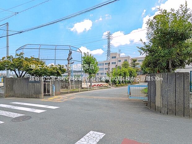 越谷市立宮本小学校(570m)