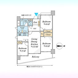 ヴェルビュせんげん台ステーションプラザ 3LDKの間取図画像