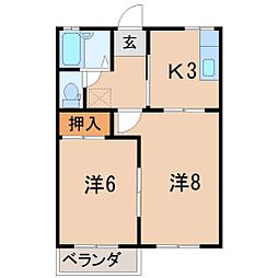 クレシェンドームD 2階