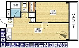 第3高光マンション 2階1LDKの間取り