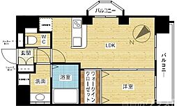 Luxe東三国 4階1LDKの間取り