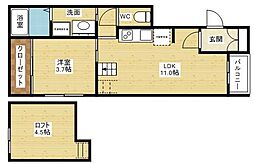 stage千舟 1LDKの間取図画像