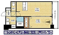 ディームス江坂 1LDKの間取図画像