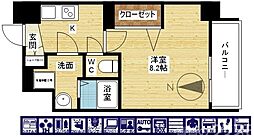 ディームス江坂 1Kの間取図画像