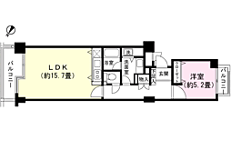 グランヴェール強羅A棟 1LDKの間取図画像