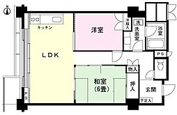 フジタ第5箱根山マンション 2LDKの間取図画像