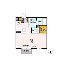 つくばエクスプレス つくば駅 バス20分 教員研修センター下車 6.7kmの賃貸アパート 2階ワンルームの間取り