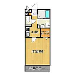 パークヒル櫻山　I 1階1Kの間取り