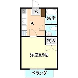 タンポポ 1Kの間取図画像