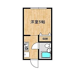パティオAMAKUBOB 1Kの間取図画像