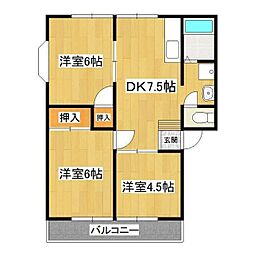 パステルメゾン柳B 3DKの間取図画像