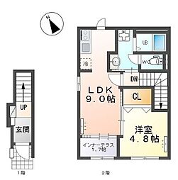 大曽根原町新築アパート(仮 1LDKの間取図画像