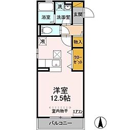 セジュールスクエア ワンルームの間取図画像