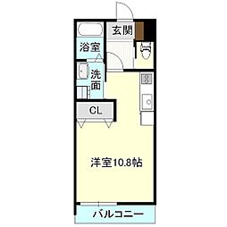 ハイパー桜 ワンルームの間取図画像