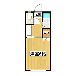 コーポ山文2 1Kの間取図画像