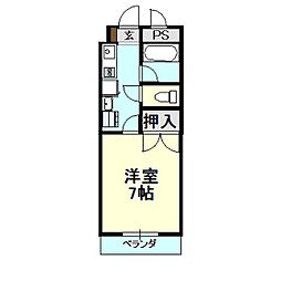 エスペーラドーモ2 1Kの間取図画像