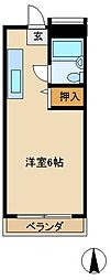 ルミニコスモス 1階ワンルームの間取り