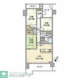 ゼファーアートフィールズ　フェアステージ 4階3LDKの間取り