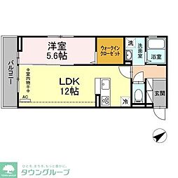 ベル・フローレ/ベル・ソレイユ 1階1LDKの間取り