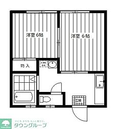 コーポからまつ 1階2Kの間取り