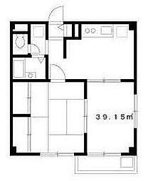 エステート松木 3階2DKの間取り