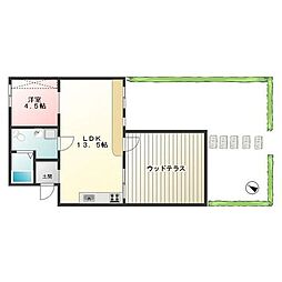 ＡＵＲＡ243多摩平の森 1階1LDKの間取り