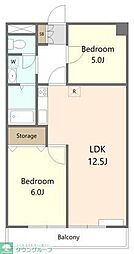 フユーグマンション 2LDKの間取図画像