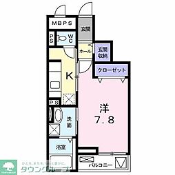 エンペラーズ・ハウス 3階1Kの間取り