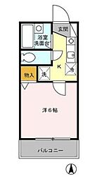 エクレールふれあい・レジデンスふれあい 1階1Kの間取り