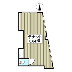 ビラデルソル 1階ワンルームの間取り