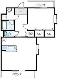 グラニテ 3階1LDKの間取り
