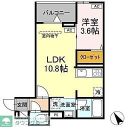 Asset-Court元横山町 2階1LDKの間取り