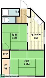 ＭＩＴＡＭＡコーポ 2階2DKの間取り
