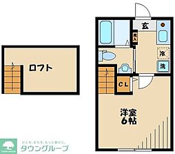 ライブリー元橋本 1階1Kの間取り