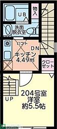 仮)シティハイツ大船町 2階1Kの間取り