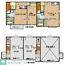 Ｂｌｕｅ　Ｐｉｔ　平山 1階ワンルームの間取り